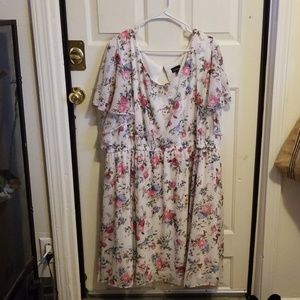 Cream Floral print dress